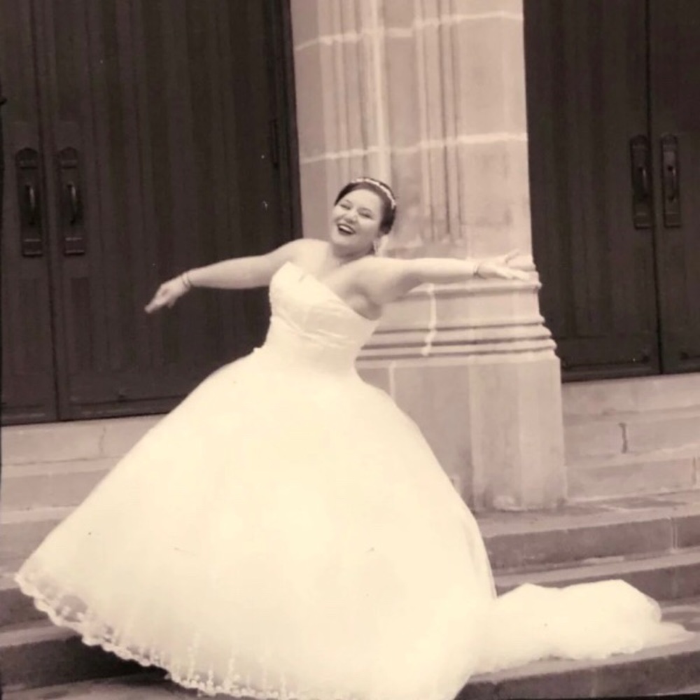Strapless Tulle Ball Gown Wedding Dress Size 18